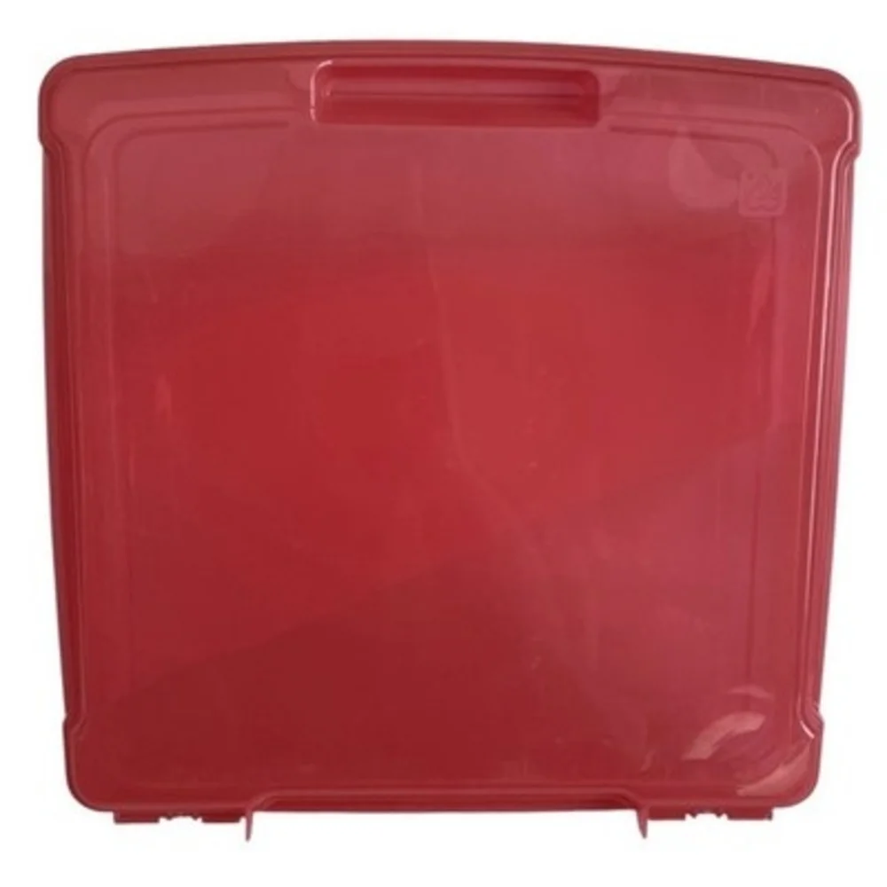 IRIS Retro Red Plastic Flip Top Storage Lunch Box Scrapbook Organizer 14.5 Good+